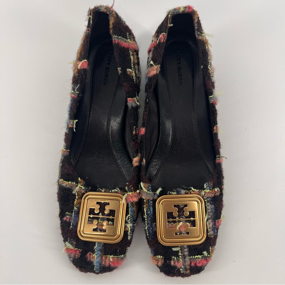 Tory Burch Georgia Block Heel Pumps - Brown Tweed - Size 10 - EUC - Picture 4 of 6
